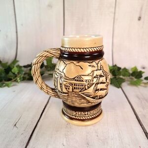 Vintage Avon Ceramic Beer Stein with Nautical Design